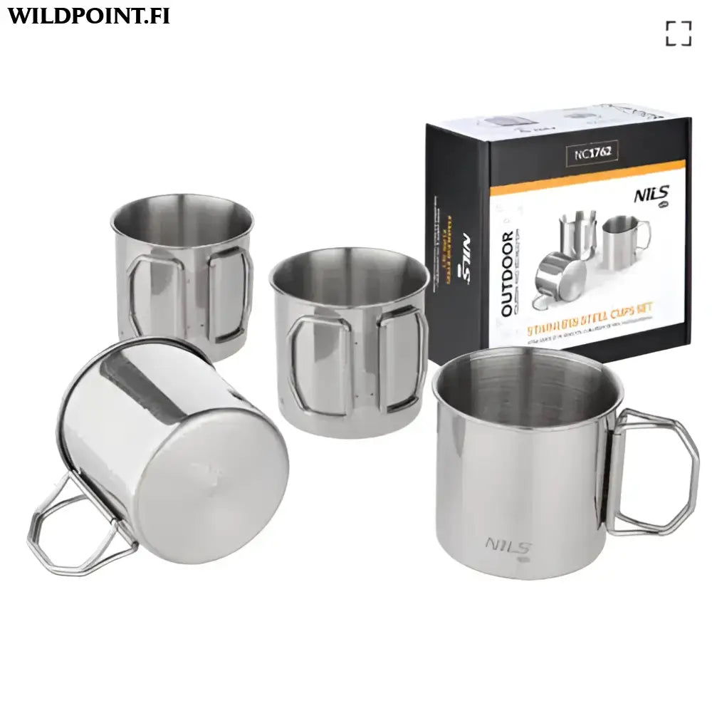 4 kpl mukisetti ruostumaton teräs nc1762 nils camp - accessories