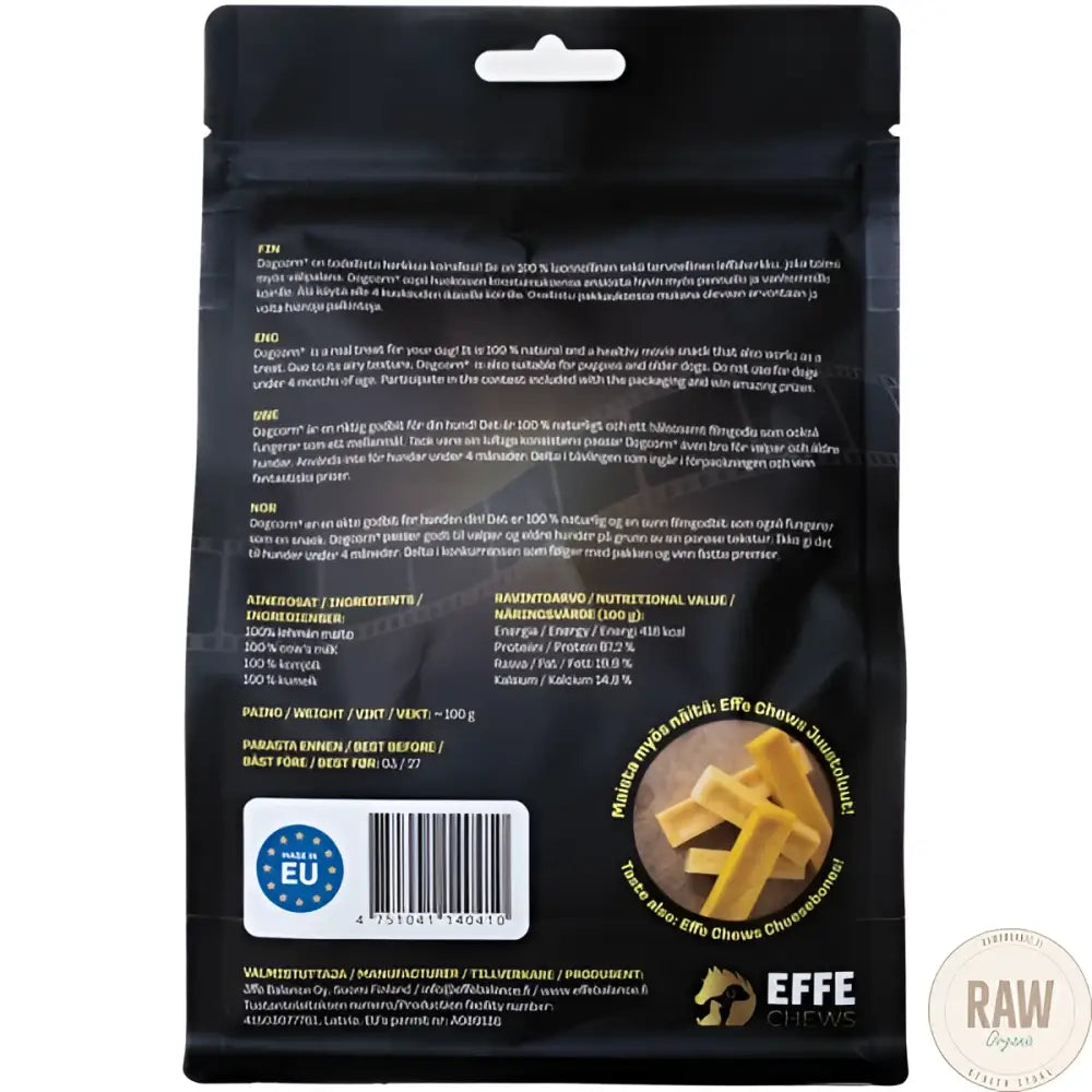 Effe chews dogcorn 100g juustoherkku - wildpoint for doggos retkeilyvarusteet verkkokaupasta 9,95 €
