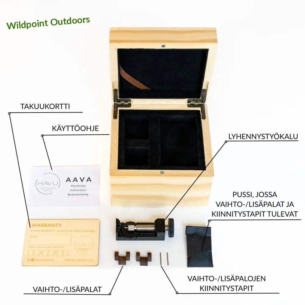 Havu watches virta (38mm) - puinen rannekello - kellot - retkeily 177 €