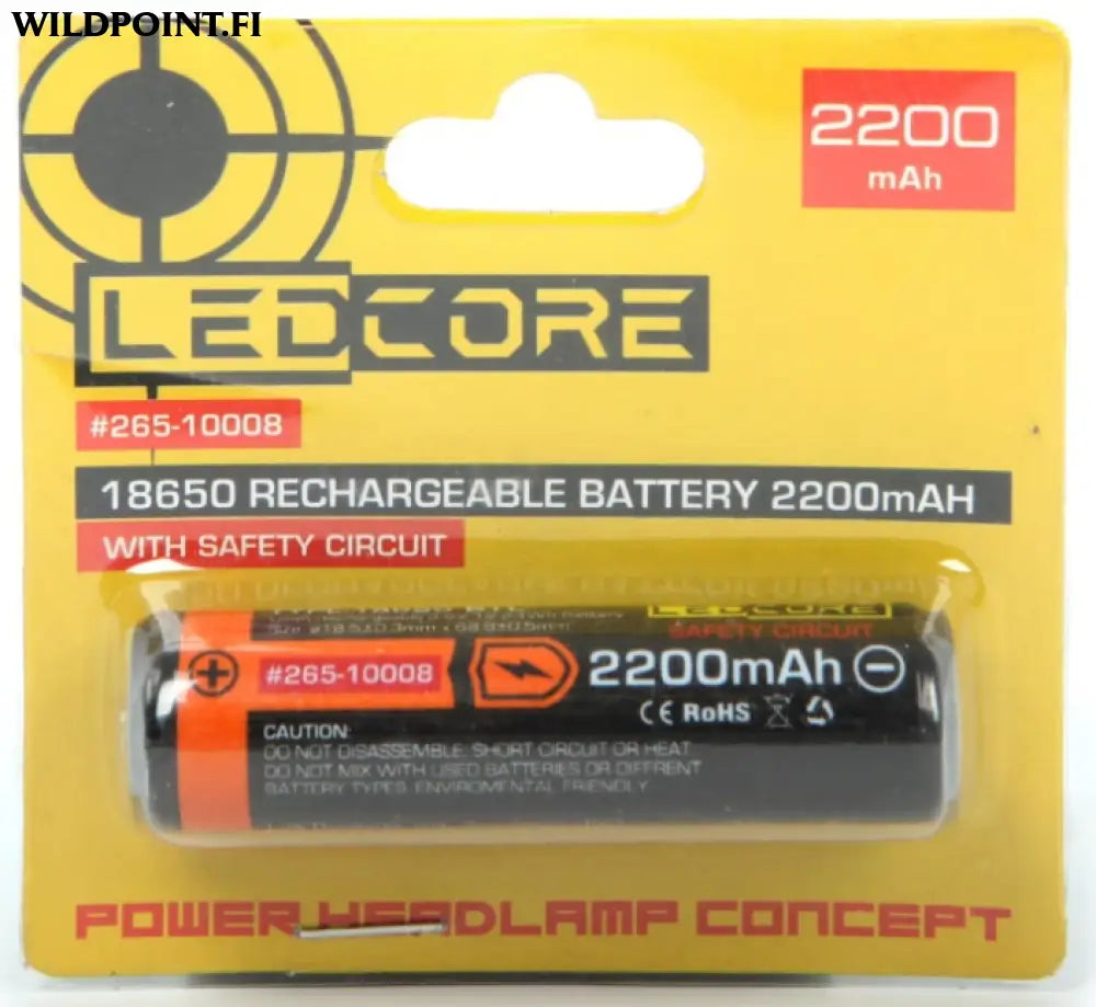 Ledcore 2200mah akku ylilataussuojalla 1kpl - ledcore 2200mah akku ylilataussuojalla 1kpl retkeily 6,50 €