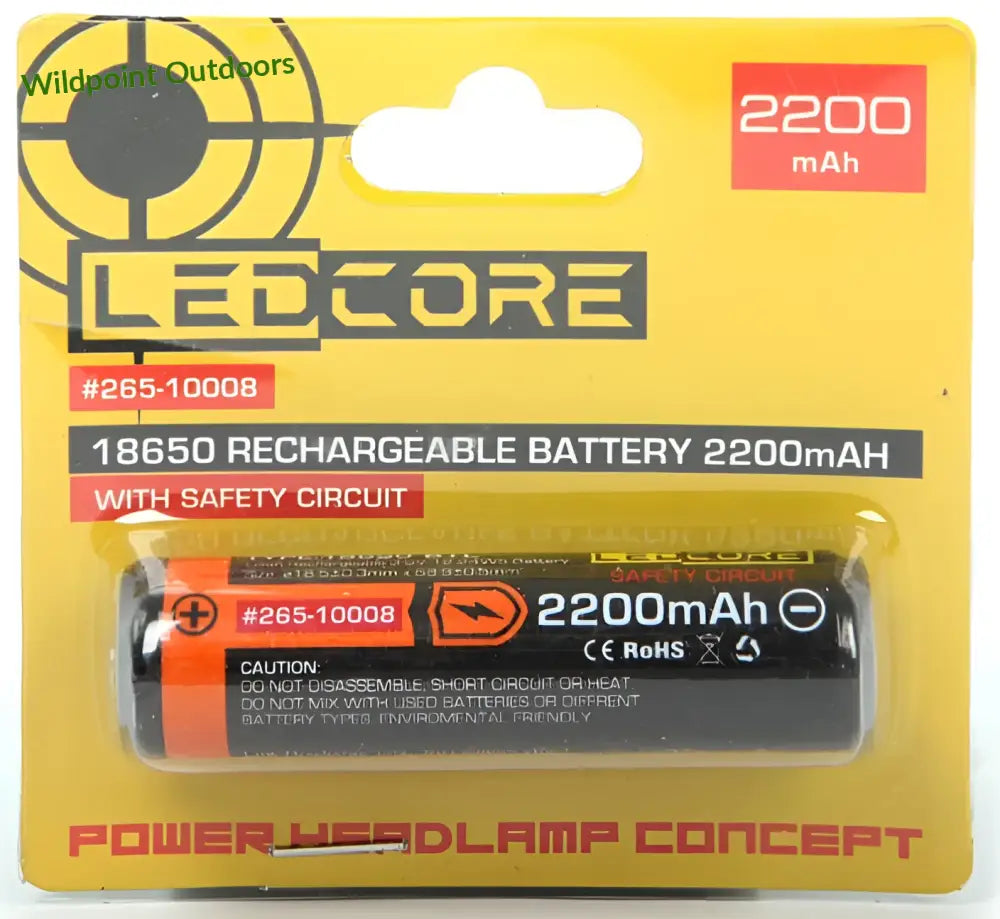 Ledcore 2200mah akku ylilataussuojalla 1kpl - retkeily 6,50 €