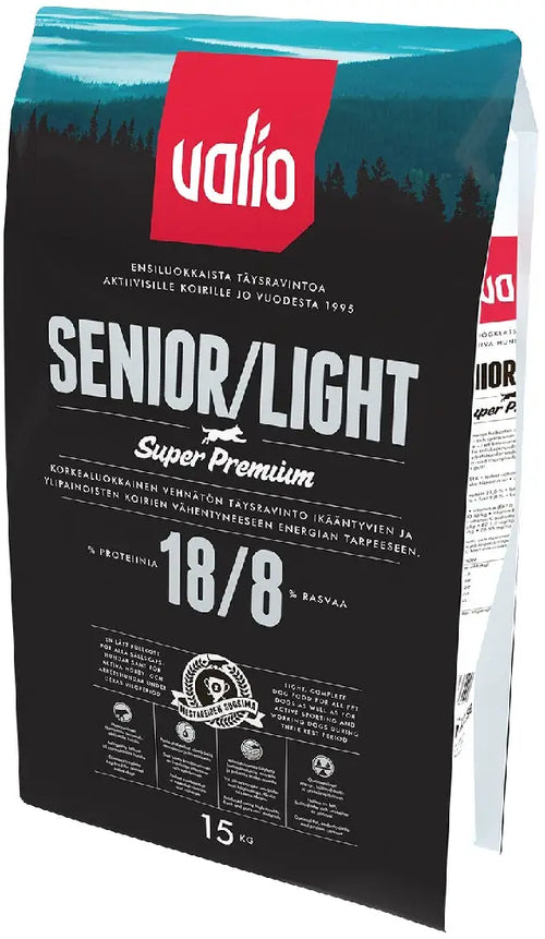 15kg valio senior & light 18/8 - koiranruoka valio retkeilyvarusteet verkkokaupasta 37,90 €