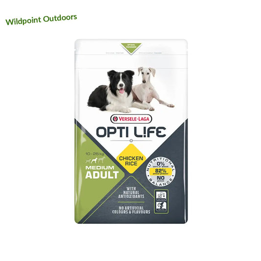 2,5kg opti life adult medium - wildpoint outdoors retkeily 19,90 €