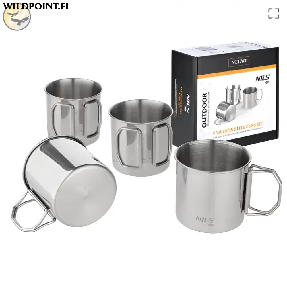 4 kpl mukisetti ruostumaton teräs nc1762 nils camp - accessories