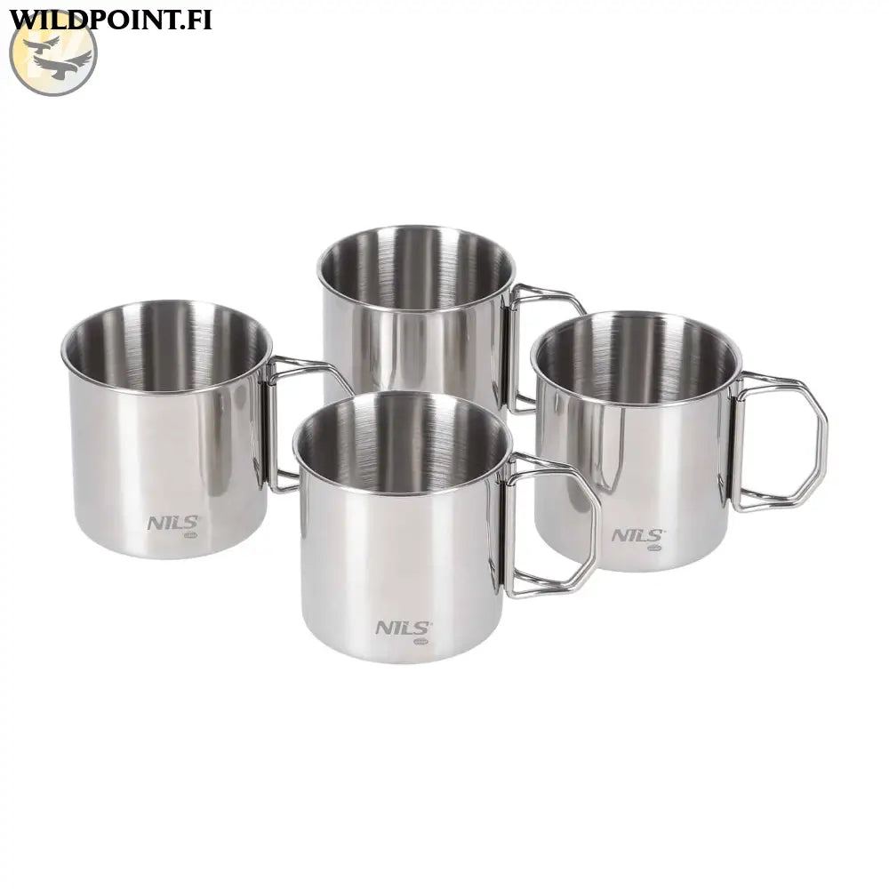 4 kpl mukisetti ruostumaton teräs nc1762 nils camp - accessories