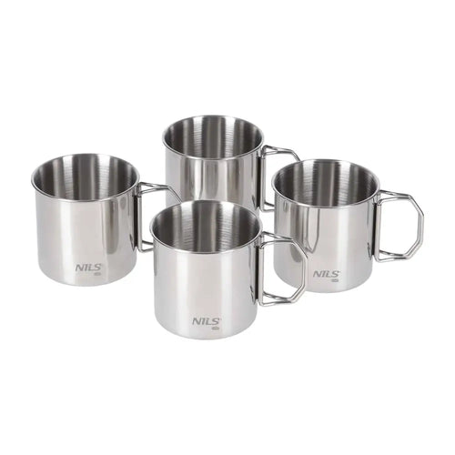 4 kpl mukisetti ruostumaton teräs nc1762 nils camp - accessories nils camp mukisetti retkeilyvarusteet verkkokaupasta