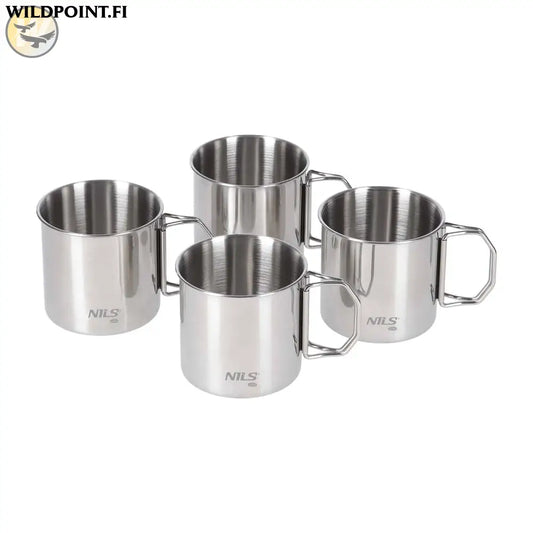 4 kpl mukisetti ruostumaton teräs nc1762 nils camp - accessories