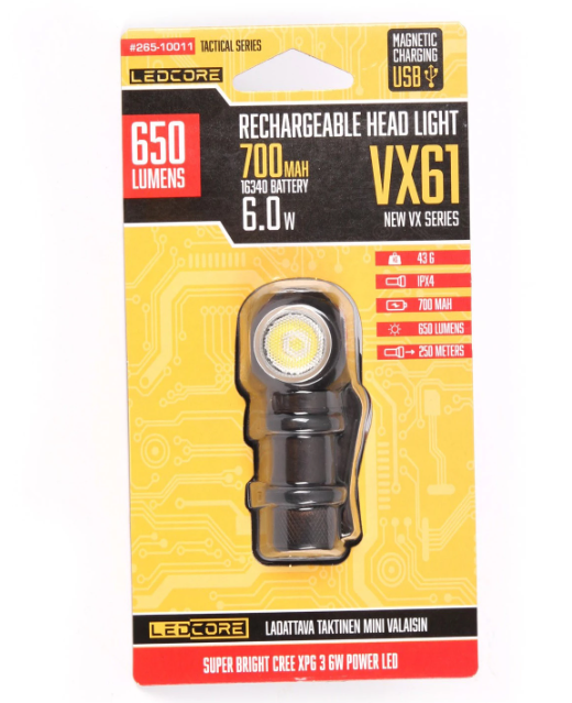 Ledcore VX61 6W ladattava otsavalo