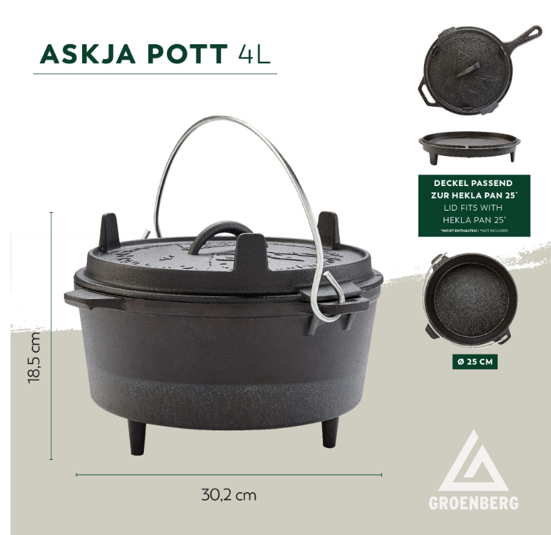 Groenberg Askja valurautapata 4 L Ø25 cm