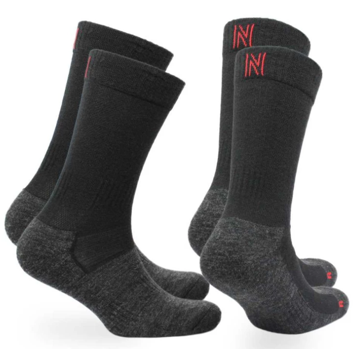 Norfolk Leonardo Junior merinovillainen lasten urheilusukka 2pr, musta