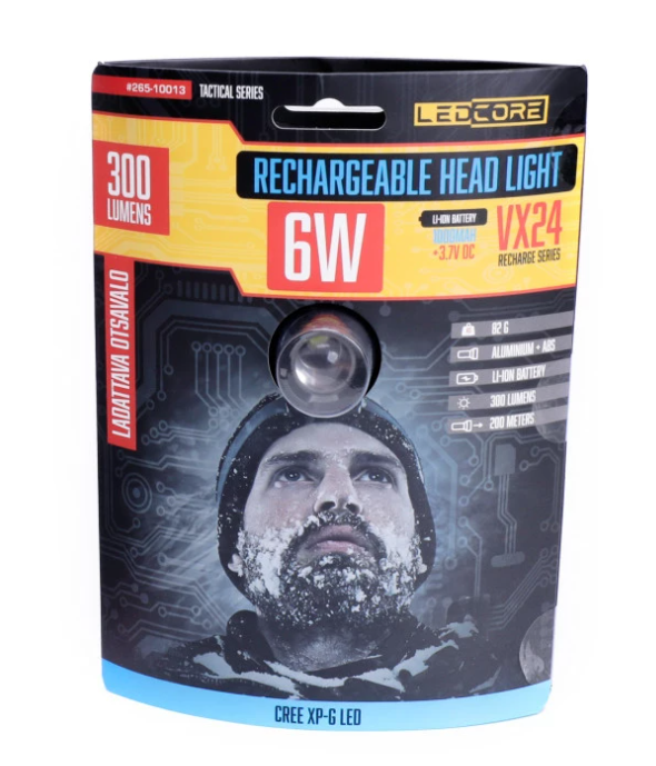 Ledcore VX24 6W ladattava otsavalo