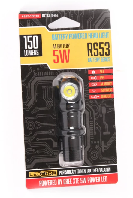 Ledcore RS53 5W paristokäyttöinen otsavalo
