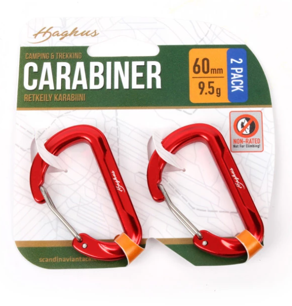 Haghus 60mm karabiini 2kpl sarja