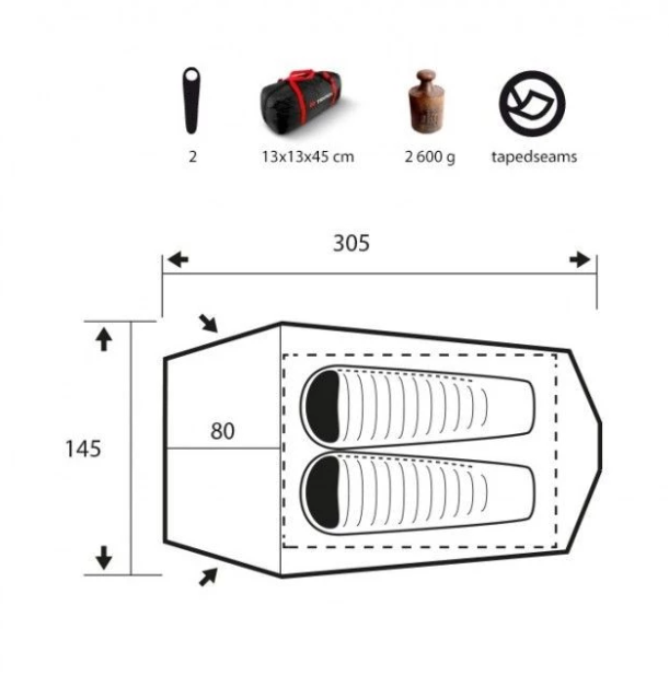 Trimm Spark Sandtunneltält för 2 personer