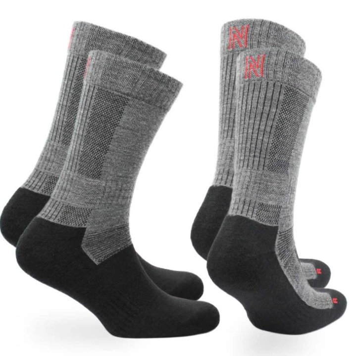 Norfolk Leonardo Junior merinovillainen lasten urheilusukka 2pr, harmaa