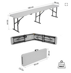 Taitettava puutarhapenkki 180cm NC3404 NILS CAMP