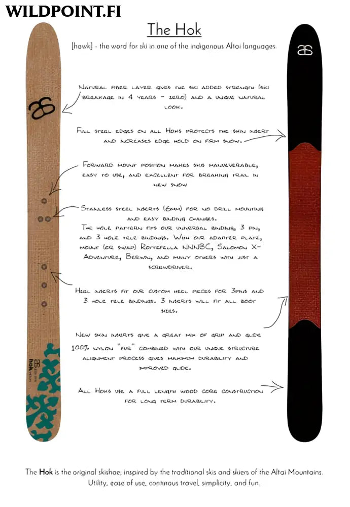 Altai skis altai hok 125cm liukulumikengät + pivot siteet