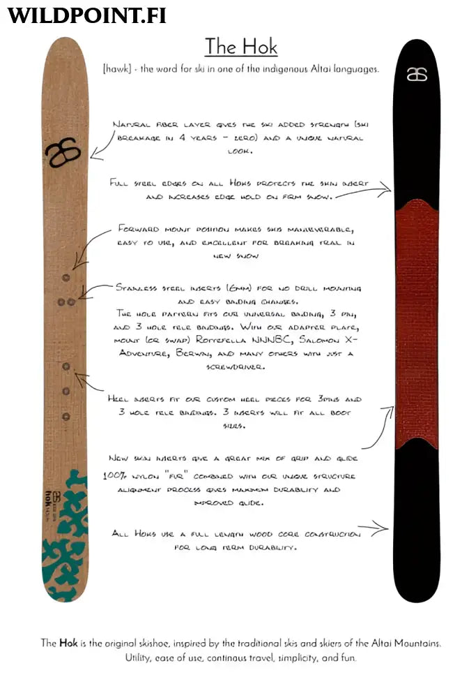 Altai skis altai hok 145 liukulumikengät + pivot siteet