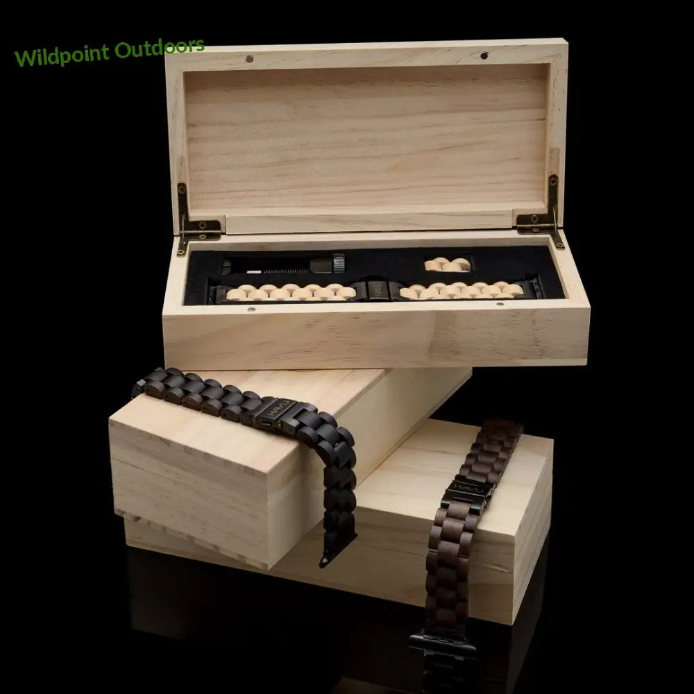 Apple watch -puinen ranneke eebenpuu - kellojen rannekkeet - wildpoint retkeily