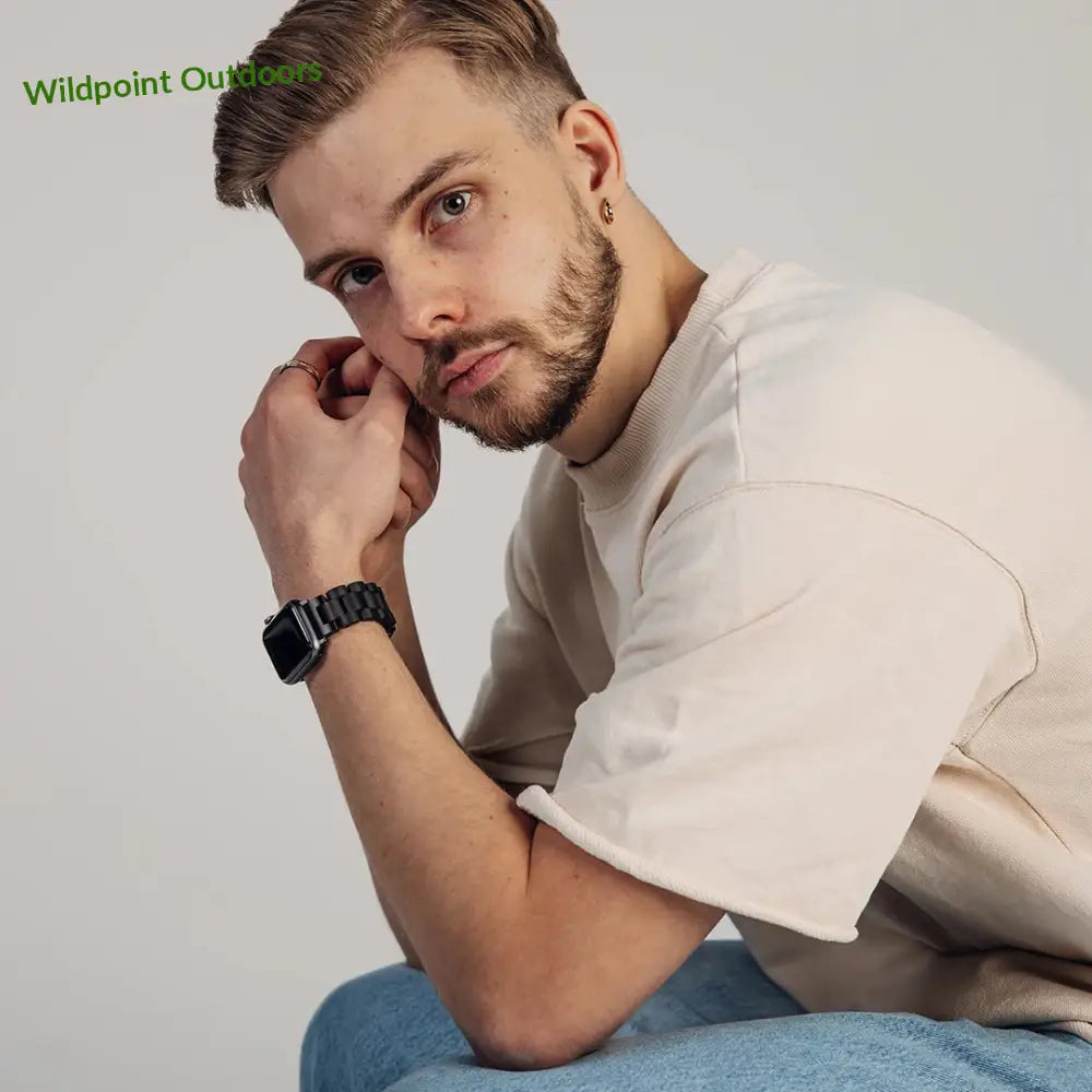 Apple watch -puinen ranneke eebenpuu - kellojen rannekkeet - wildpoint retkeily