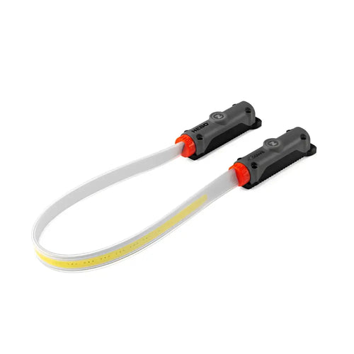 Bando 1k strap light työvalo harmaa ja oranssi led-valonauha joustavalla valkoisella rungolla ja upotetuilla keltaisilla ledeillä