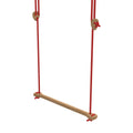 Punainen köysiswing with light oak seat and matching wooden end caps from bone oak red collection