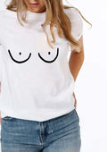 Boobs (tissit) t-paita - xl / white / yes - tshirt tissit minimalistinen printti retkeilyvarusteet verkkokaupasta