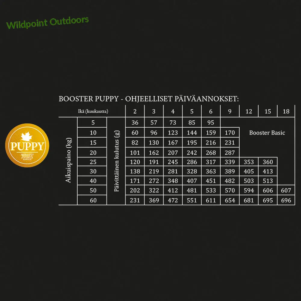 Booster puppy - wildpoint outdoors retkeily