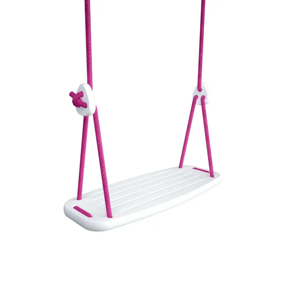 Classic birch fuchsia muovikeinu valkoisella rungolla ja kirkkaan pinkeillä köysillä ja istuinosilla