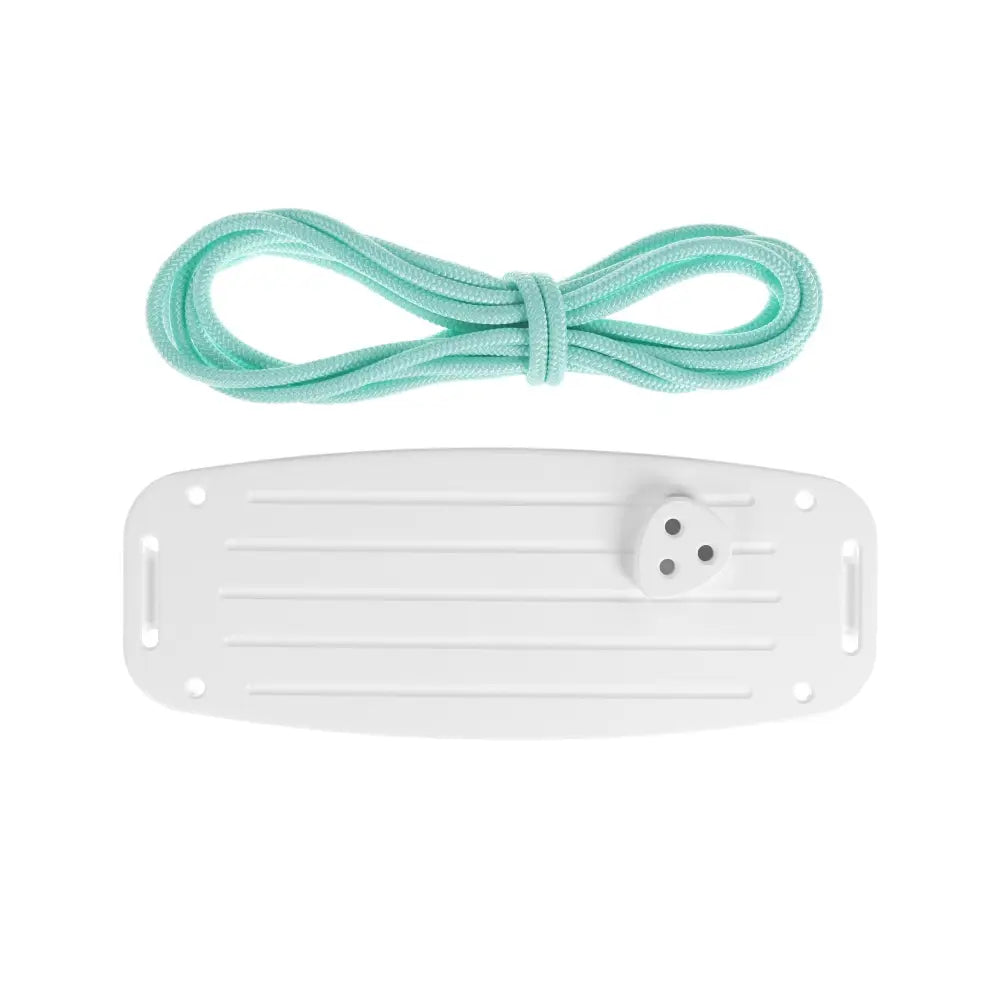 White plastic ceiling fan pull cord kit with mint green braided rope and three-pronged plug adapter classic birch mint