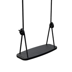 Classic noir musta muovinen keinunistuin teksturoidulla pinnalla ja tukevalla narukiinnityksellä