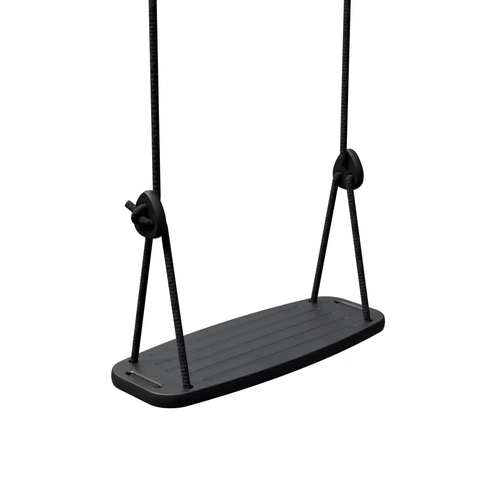 Classic noir musta muovinen keinunistuin teksturoidulla pinnalla ja tukevalla narukiinnityksellä