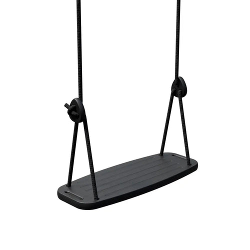 Classic noir musta muovinen keinunistuin teksturoidulla pinnalla ja tukevalla narukiinnityksellä