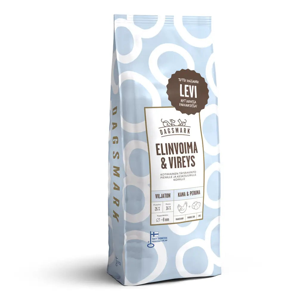 Dagsmark elinvoima & vireys vehnätön kana-peruna 2 kg - koiran kuivaruoka retkeilyvarusteet verkkokaupasta 14,90 €