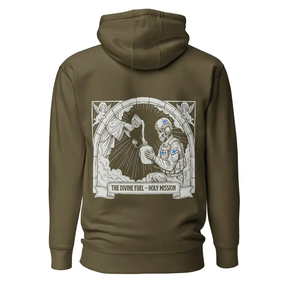 Divine fuel - holy mission huppari - hoodie verkkokauppa retkeilyvarusteet verkkokaupasta