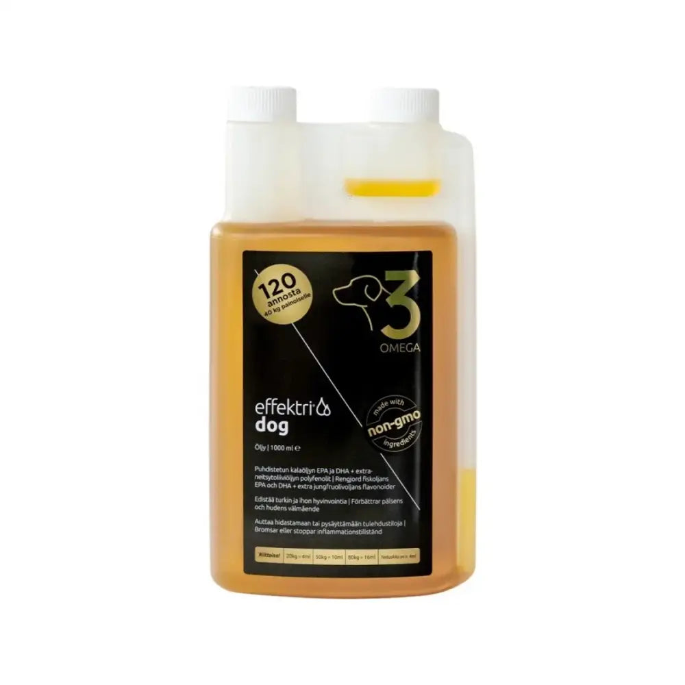 Effektri omega-3 koiralle ihon ja turkien hoitoon - dog 1000 ml - lisäravinne retkeilyvarusteet verkkokaupasta 62,90 €