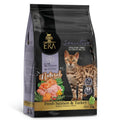 Era grain-free sterilised sensitive adult - fresh salmon and turkey 3kg musta-kultainen pakkaus bengalin kissakuvalla