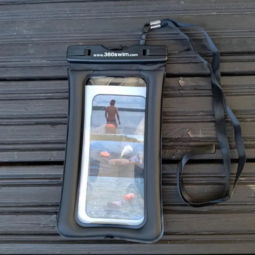 Floating waterproof mobile case - black - case kelluva vedenpitävä puhelinkuori 6,7 tuumaa retkeilyvarusteet