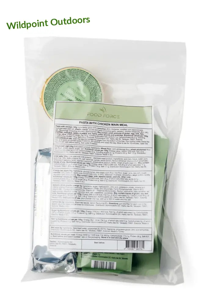 Food force kanapasta mre ateriapaketti - wildpoint retkeily 9,90 €