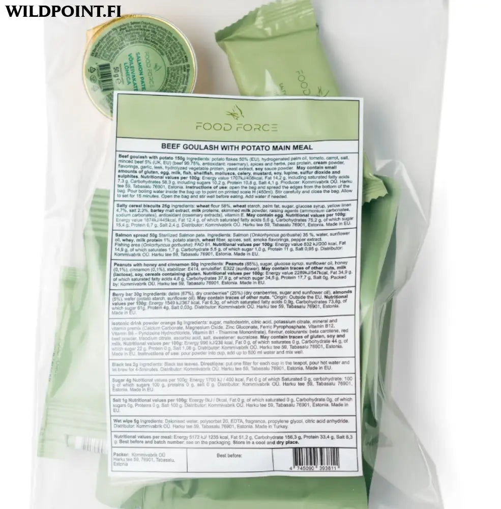 Food force naudanlihagulassi perunalla mre ateriapaketti