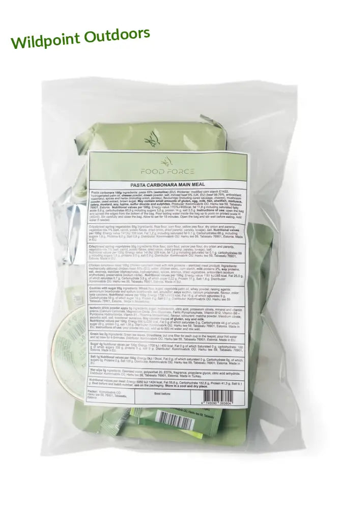 Food force pasta carbonara mre ateriapaketti - retkeily 12,49 €