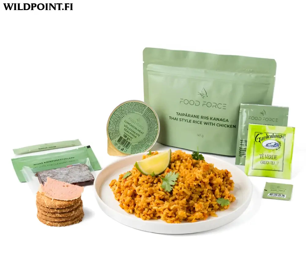 Food force thai-riisiä kanalla mre ateriapaketti