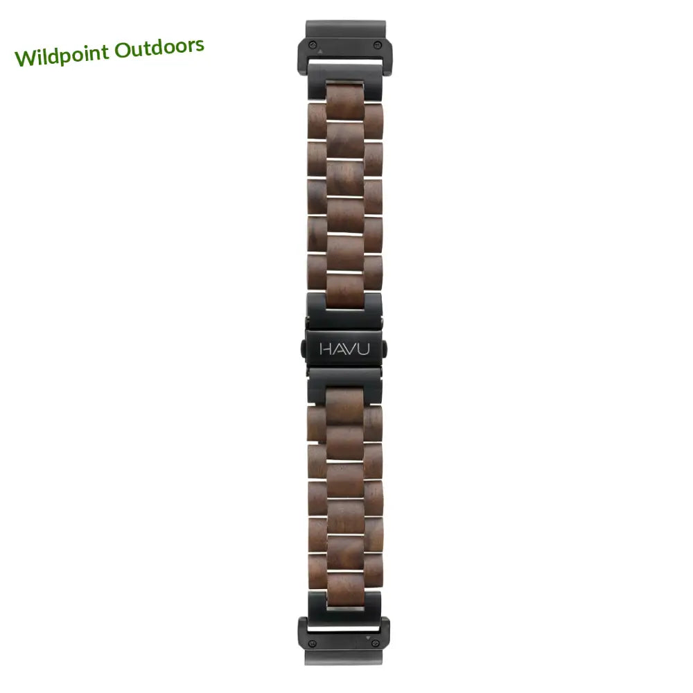 Garmin quickfit puinen ranneke pähkinäpuu - kellojen rannekkeet - wildpoint retkeily