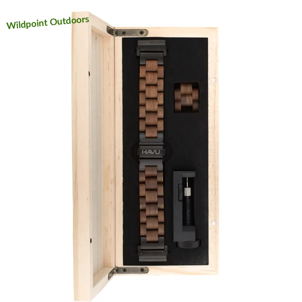 Garmin quickfit puinen ranneke pähkinäpuu - kellojen rannekkeet - wildpoint retkeily