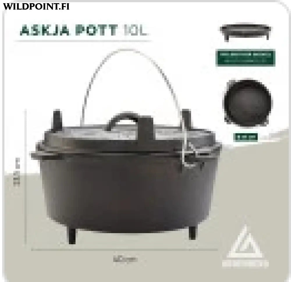 Groenberg askja valurautapata 10 l ø33 cm