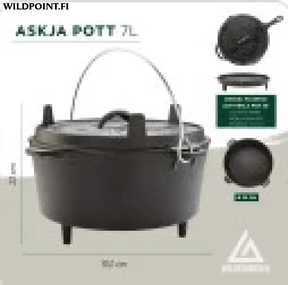 Groenberg askja valurautapata 7 l ø30 cm