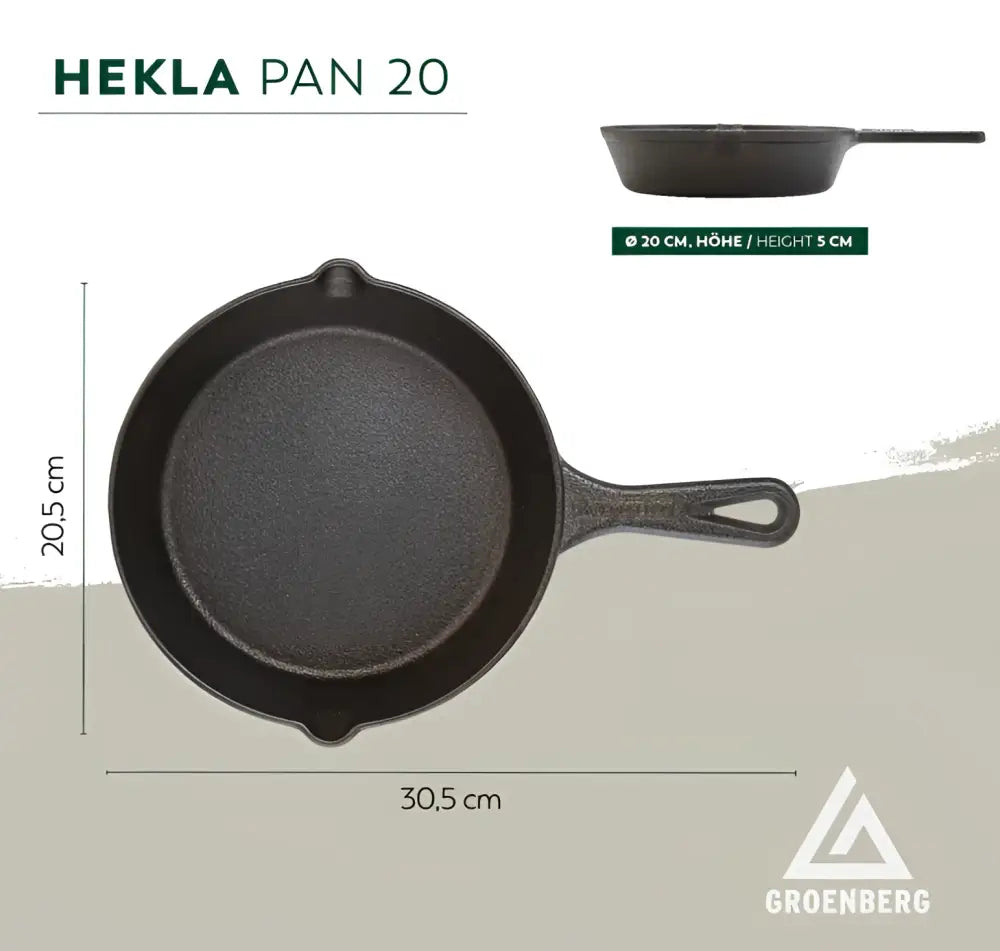 Groenberg hekla valurautapannu 20 cm / 1l - wildpoint retkeilyvarusteet verkkokaupasta 17,90 €