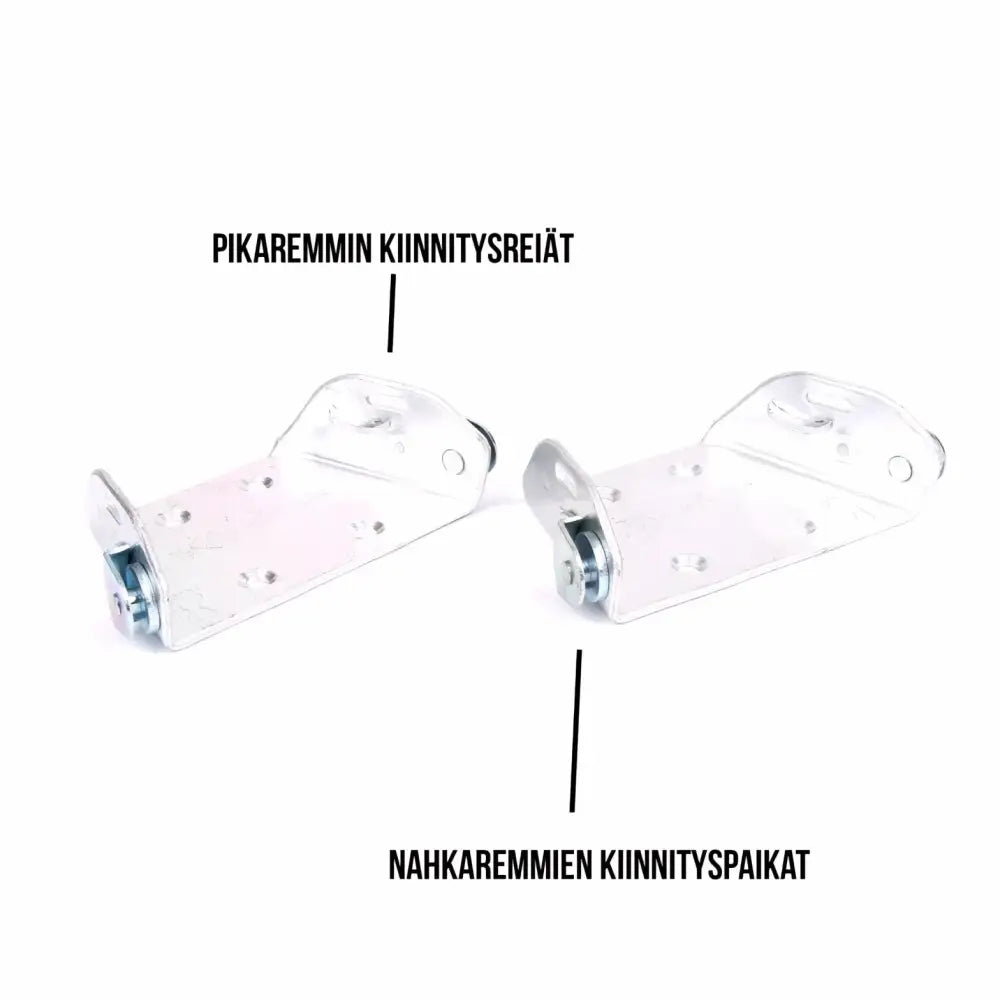 Selkeät muoviset seinätelineet metal fastereilla ja merkityillä kiinnityspisteillä haghus eräside metsäsuksiin ja lumikenkiin varten