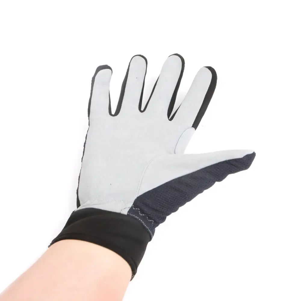 Light gray and black laggard hanska with reinforced fingertips and textured palm for durable use haghus polar pro urheilusormikkaat
