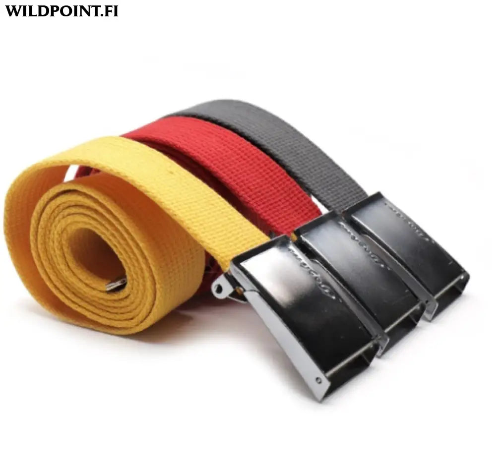 Haghus retkivyöt 120cm kolme väriä — haghus retkivyö 120cm sinappi